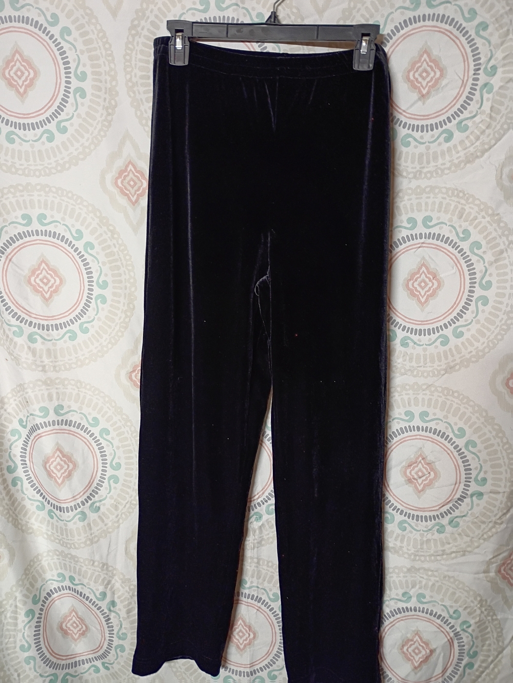 karin stevens black velvet trousers